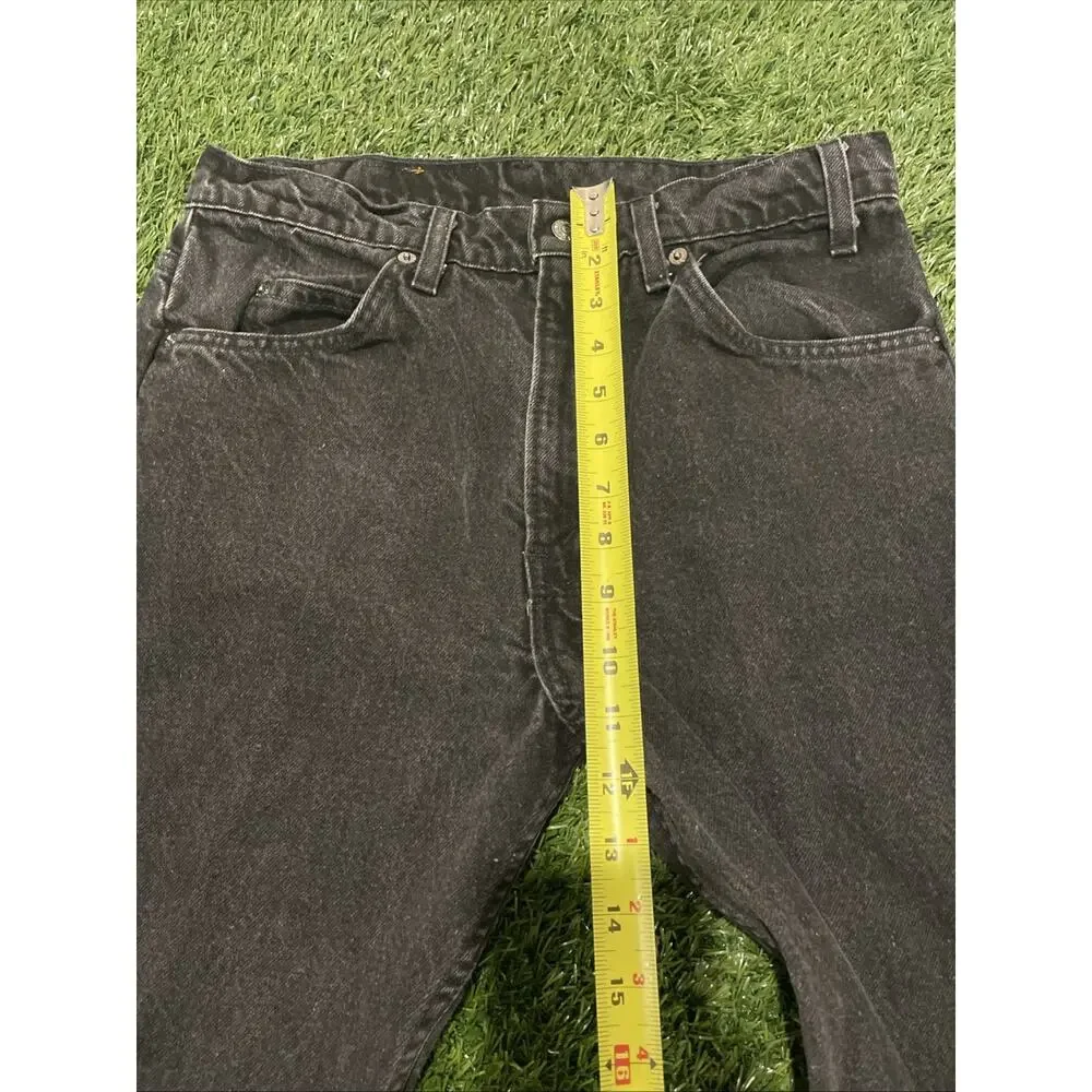 Vintage 90s Levis 505 Orange Tab Black Jeans Made In USA 32x32 Fits 31x31 Faded